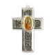 40x28mm Our Lady of Guadalupe Cross Locket W/ Rose Miniature Rosary Italian Quality Enamel on Antiqued Silver Tone Base 2pcs